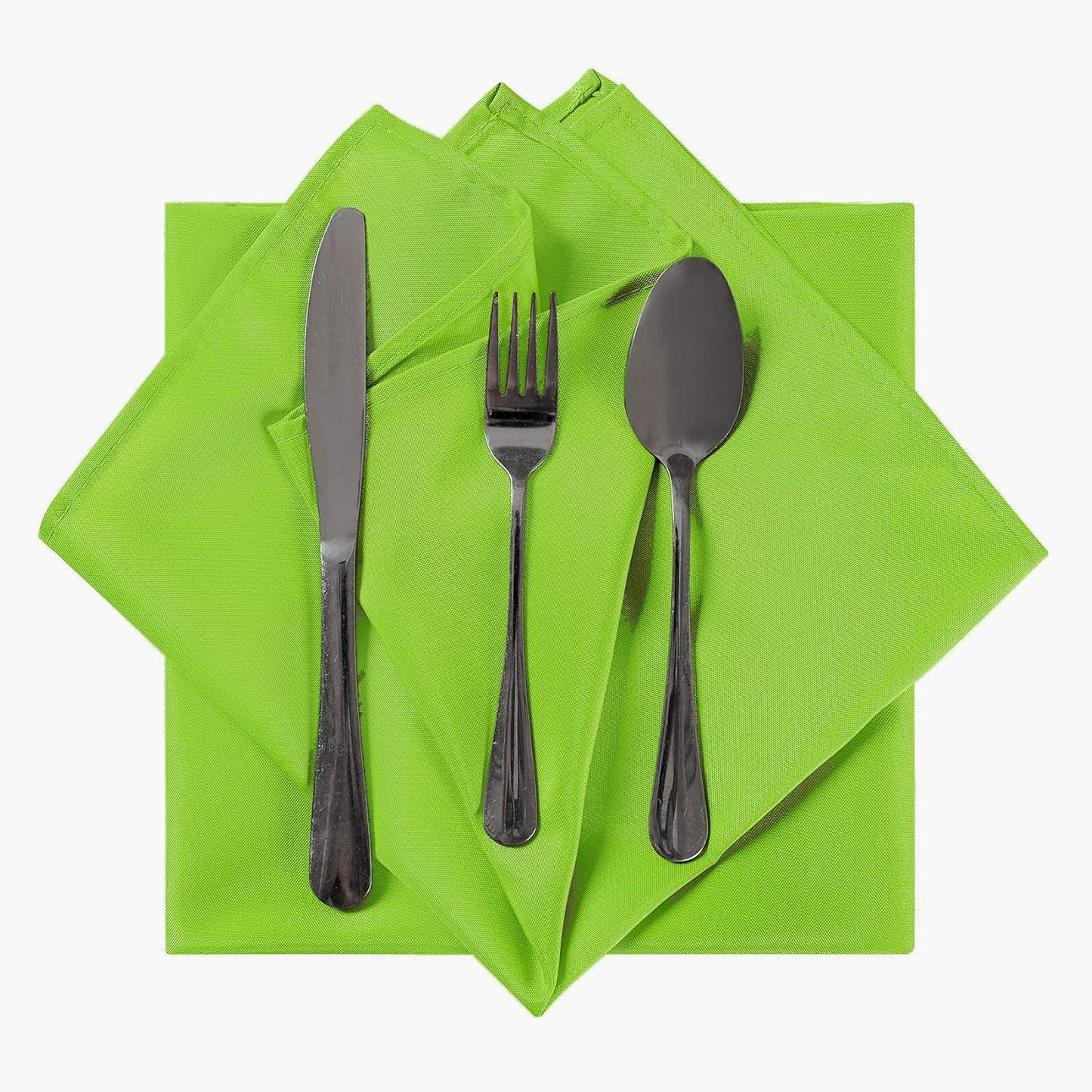 Cloth Napkins 17x17 inch Washable Polyester Dinner Napkins Soft Table Napkins for Wedding Party Dining Banquet(Apple Green,100PCS)