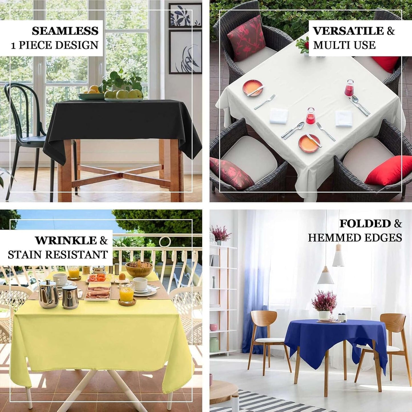 Efavormart 54x54 Lime Green Wholesale Linens Seamless Polyester Square Linen Tablecloth for Wedding Banquet Party Restaurant