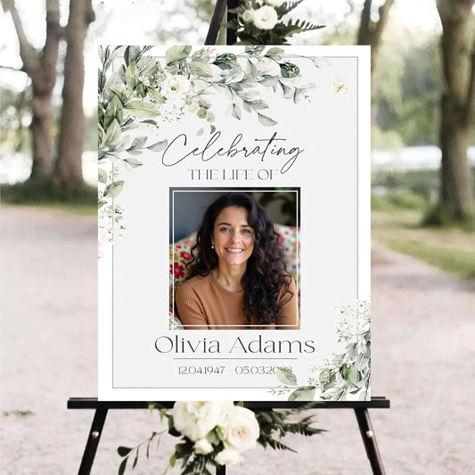 Personalized Funeral Welcome Signs, Celebration Of Life Yard Sign, Celebration Of Life Decoration, Custom Memorial Signs, Minimalist Celebrate of Lifes Sign With Photo, Memory Signage For Funerals #23