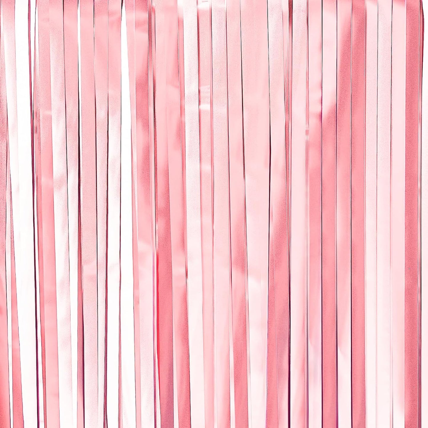 PartyWoo Pink Streamers Foil Fringe Curtain Backdrop 3Pcs 8.2ft Pastel Baby Light Pink Tinsel Backdrop for Princess Girls Baby Shower Birthday Graduation Wedding Sweet Bow Party Decorations