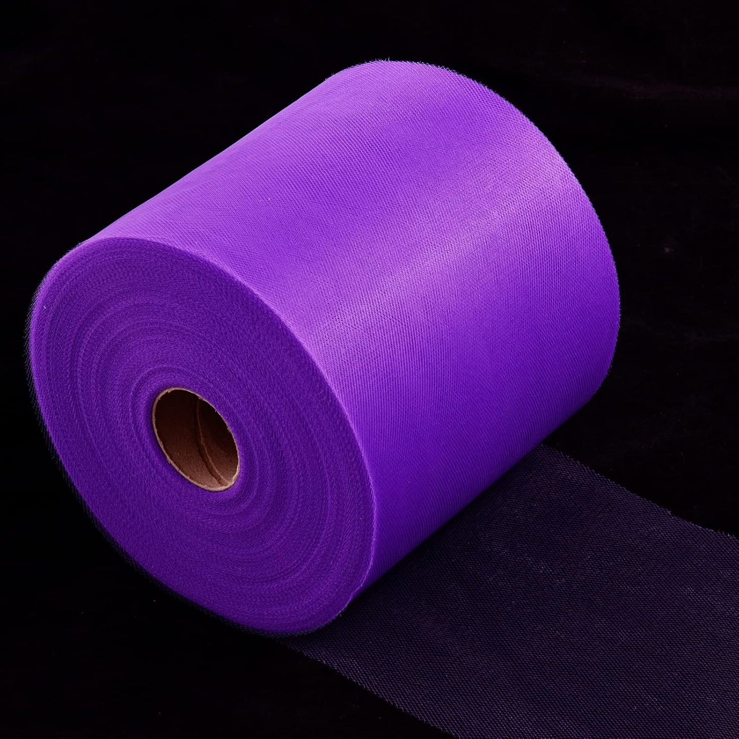 Tulle Fabric Roll, 6” by 200 Yards (600FT) Tulle Organza Fabric Spool for DIY Tutu Skirt Baby Shower Decor Wedding Backdrop Crafts Birthday Party Supplies(Dark Purple)