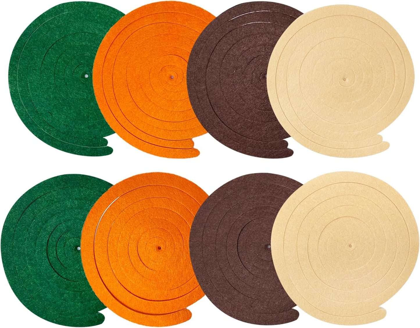 36 Pcs Green Brown Orange Beige Hanging Swirl Decorations Felt Swirl Streamer Spiral Ceiling Garland for Woodland Safari Jungle Wild One Birthday Neutral Baby Shower Party Decorations Supplies