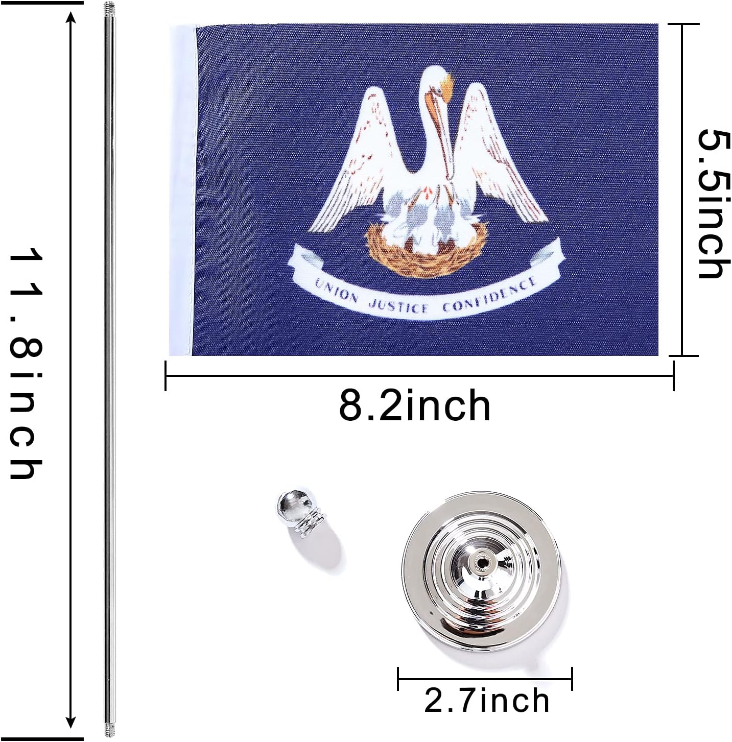 ZXvZYT 2 Pack American US Louisiana flag USA Louisiana LA State table flag,Small Mini United States Desk Flags With Stand Base,for U.S. States Party Events Celebration Decorations Supplies