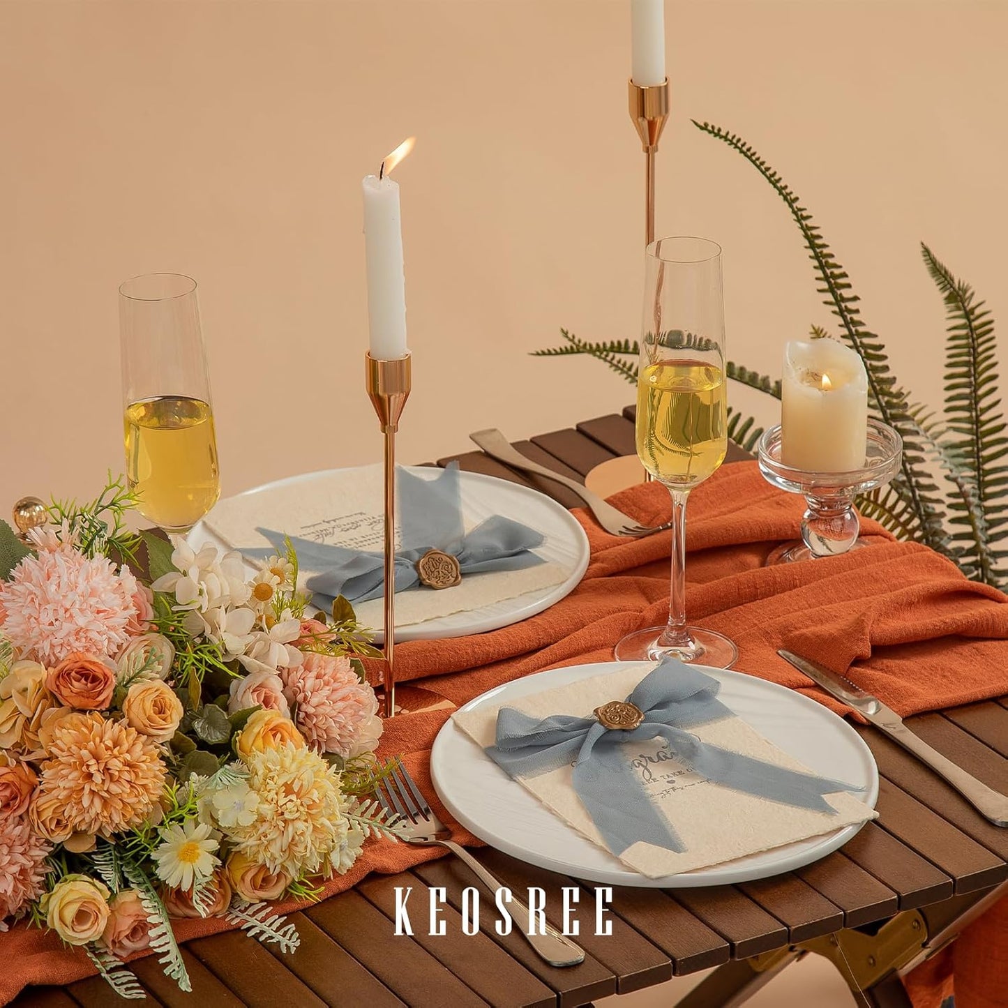 3 Rolls Dusty Blue Handmade Chiffon Ribbon,1.5" x 21Yd Frayed Fringe Silk Ribbons (3 Rolls *7Yd) for Gifts Wrapping, Wedding Invitations, Bridal Bouquets, Decorations