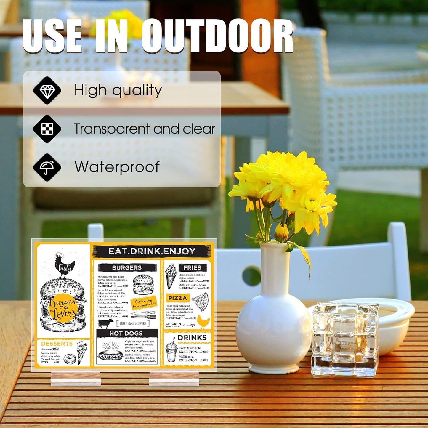 Blulu 20 Pieces Acrylic Place Card Holders 2 Inch Clear Stands Base with 3 mm Card Slot Numbers Display Table Sign for Wedding Exhibition Office Cafe Restaurant Photo Menu Meeting Table Decorations