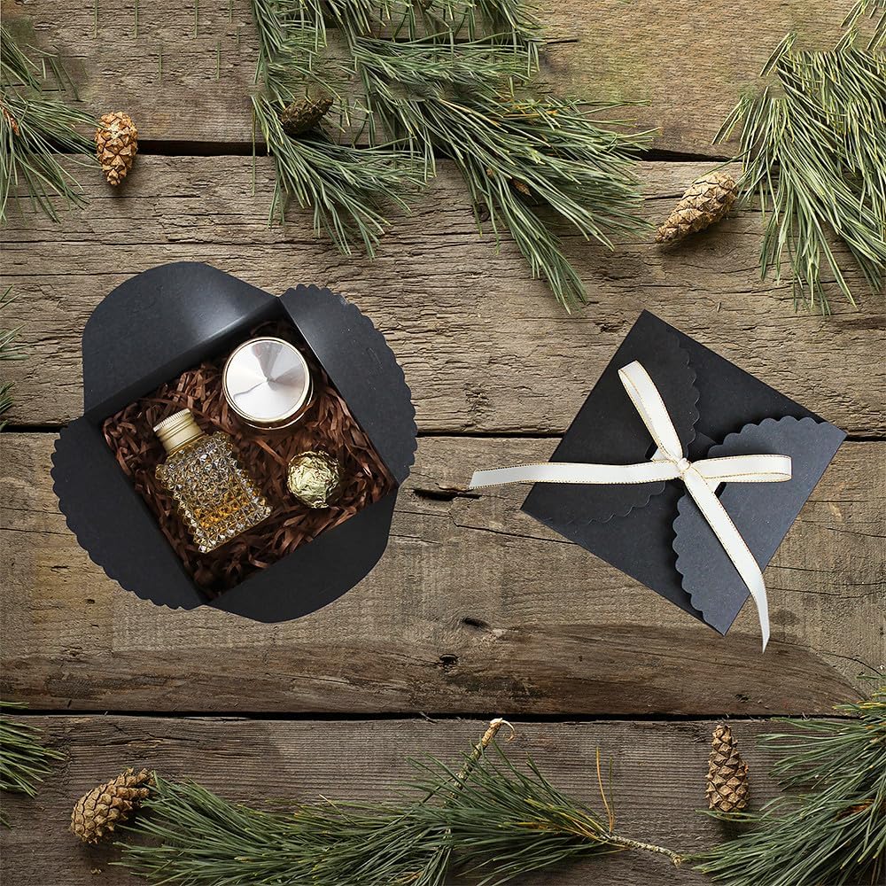 Small Black Boxes for Gifts, 10 PCS Premium Gift Box with Ribbon for Thanksgiving, Anniversaries, Party, Birthday, Graduations, and More(4.75” x 4.75” x 3.53”)
