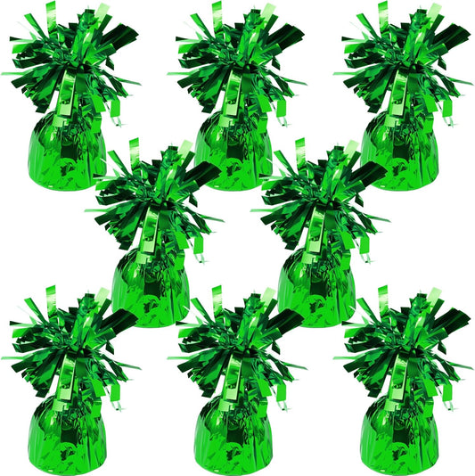8 Pcs Green Metallic Balloon Weights Holder Anchors Balloon Holder Weights for Helium Balloons Birthday Graduation Party Christmas Wedding Celebration Decoration (Green)