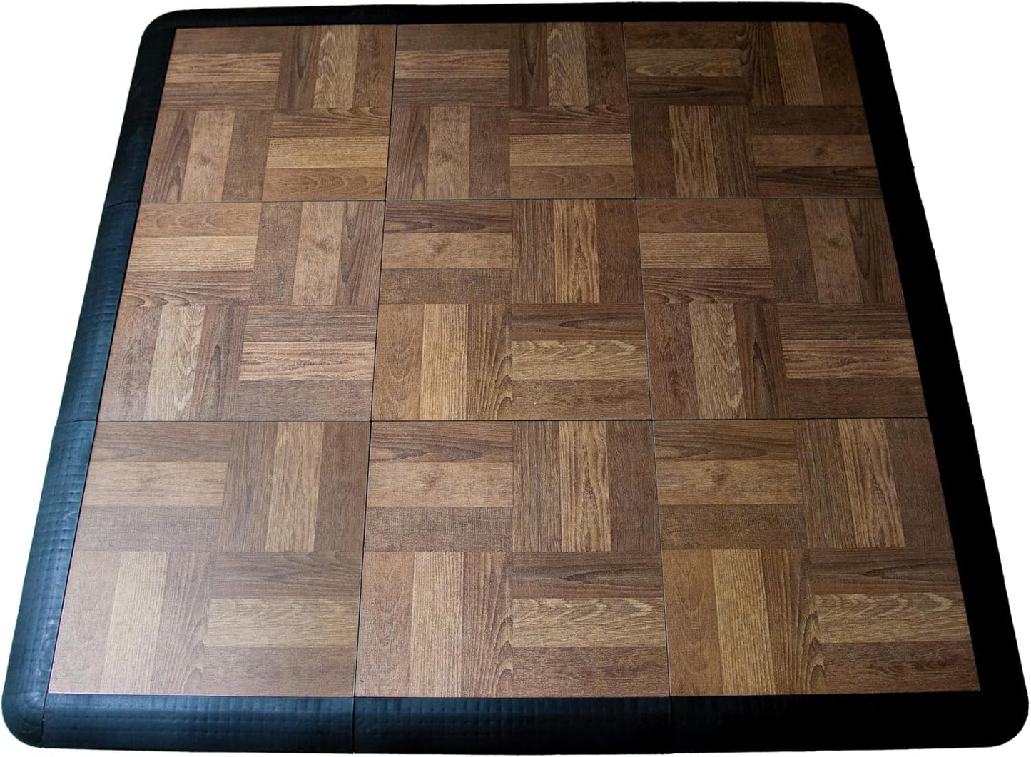 Big Floors 3X3RESHICKORY Interlocking Lightweight Plastic Modular Dance Floor Kit (3' x 3'), Hickory, 21 Piece