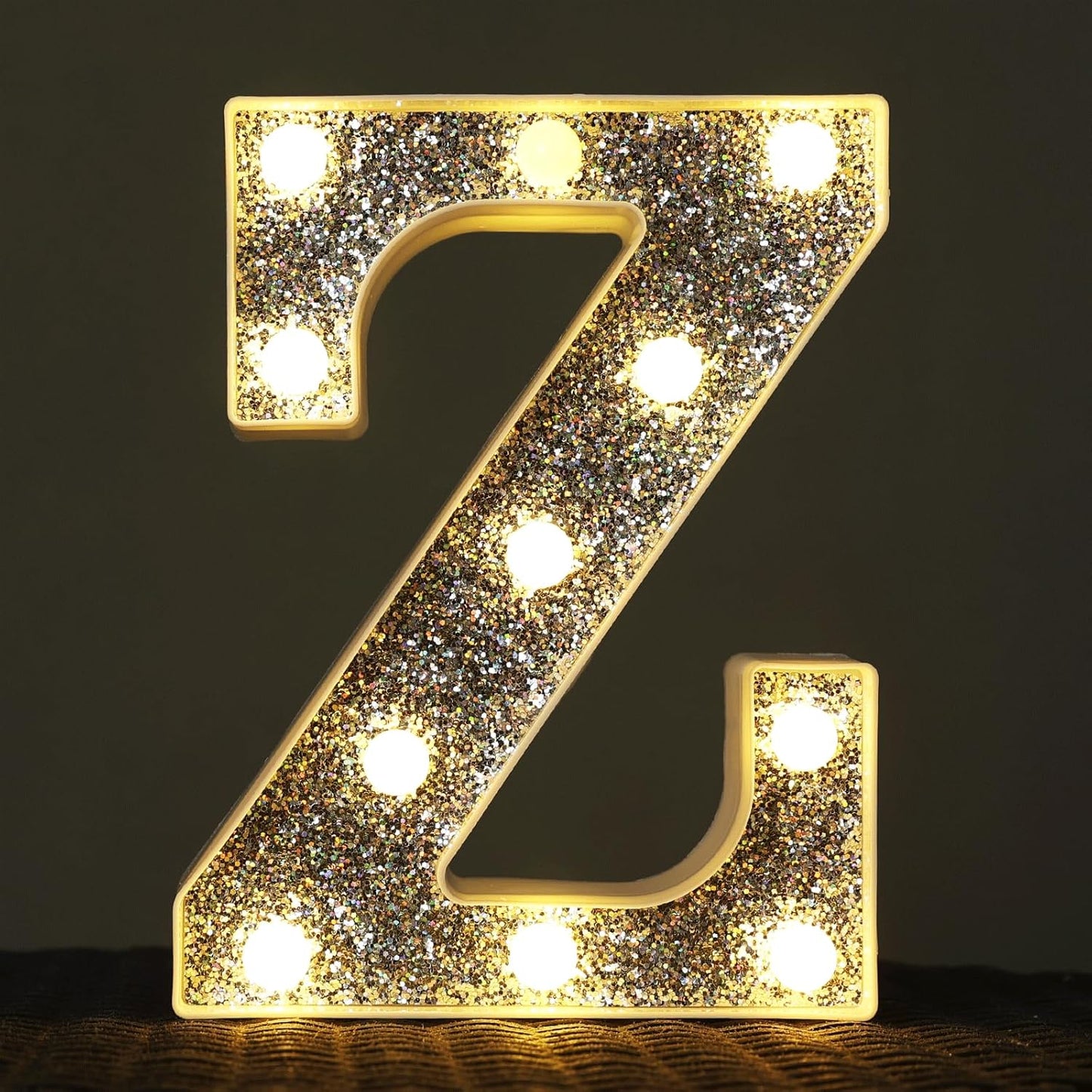 Light Up Letters, Marquee Light for Table Decorations, Glitter Signs for Prom, Events, or Engagement Party Decor, Featuring Alphabet & Number Lighted Letters, Z