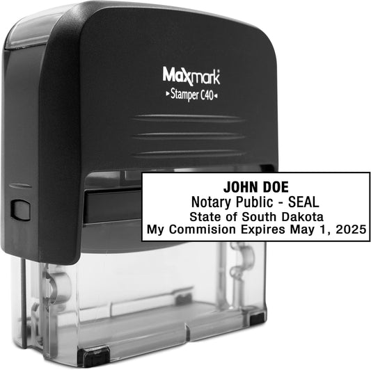 MaxMark Notary Stamp for State of South Dakota- Self Inking Stamp