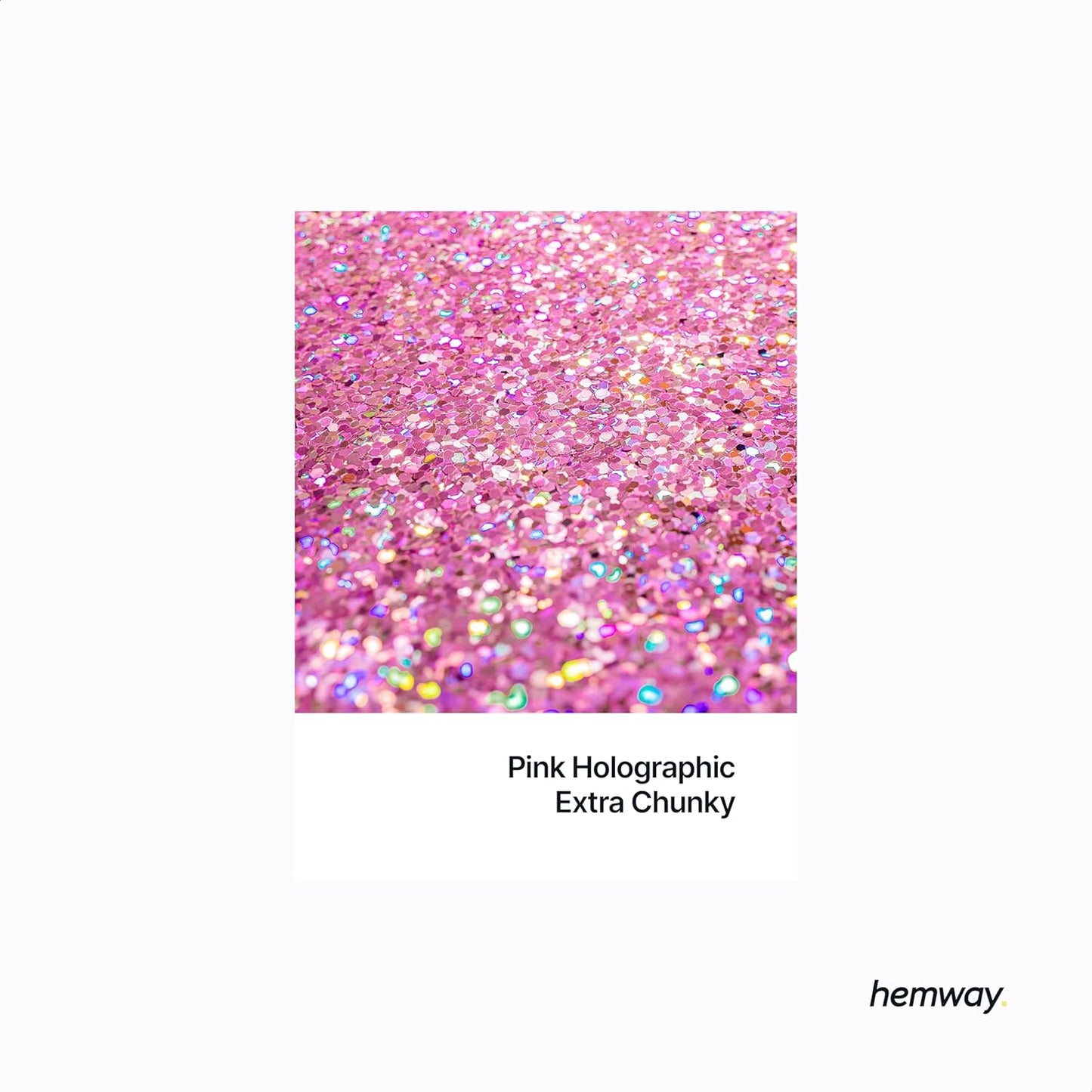 Hemway Eco Friendly Biodegradable Glitter 100g / 3.5oz Bio Cosmetic Safe Sparkle Vegan for Face, Eyeshadow, Body, Hair, Nail and Festival Makeup - Extra Chunky (1/24" 0.040" 1mm) - Pink Holographic