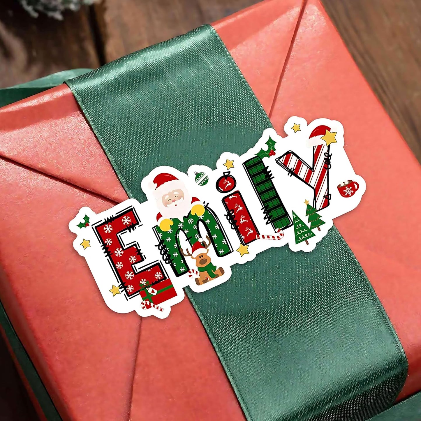 28Pcs Personalized Christmas Gift Tags - Gifts Wrap Envelope Seals Ideas Merry Christmas Labels - Fun Holiday Gift Stickers - Cute Xmas Sticker Label - Custom Name Xmas Gifts Wrapping Present Tag