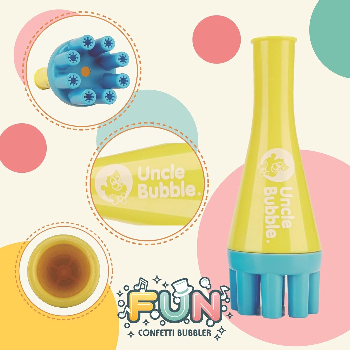 Uncle Bubble Blower for Kids and Toddlers, Uncle Bubble Mini Bubble Blower Makes Thousands of Bubbles Ease, Durable Outdoor Toy