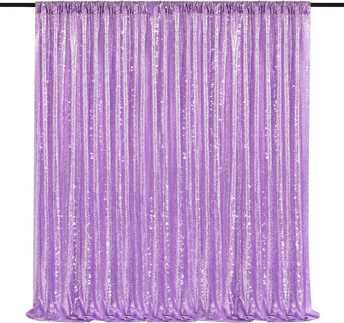 8ft x 8ft Light Purple Sequin Backdrop Curtain Glitter Photo Booth Backdrop for Wedding Birthday Baby Shower Event Decorations