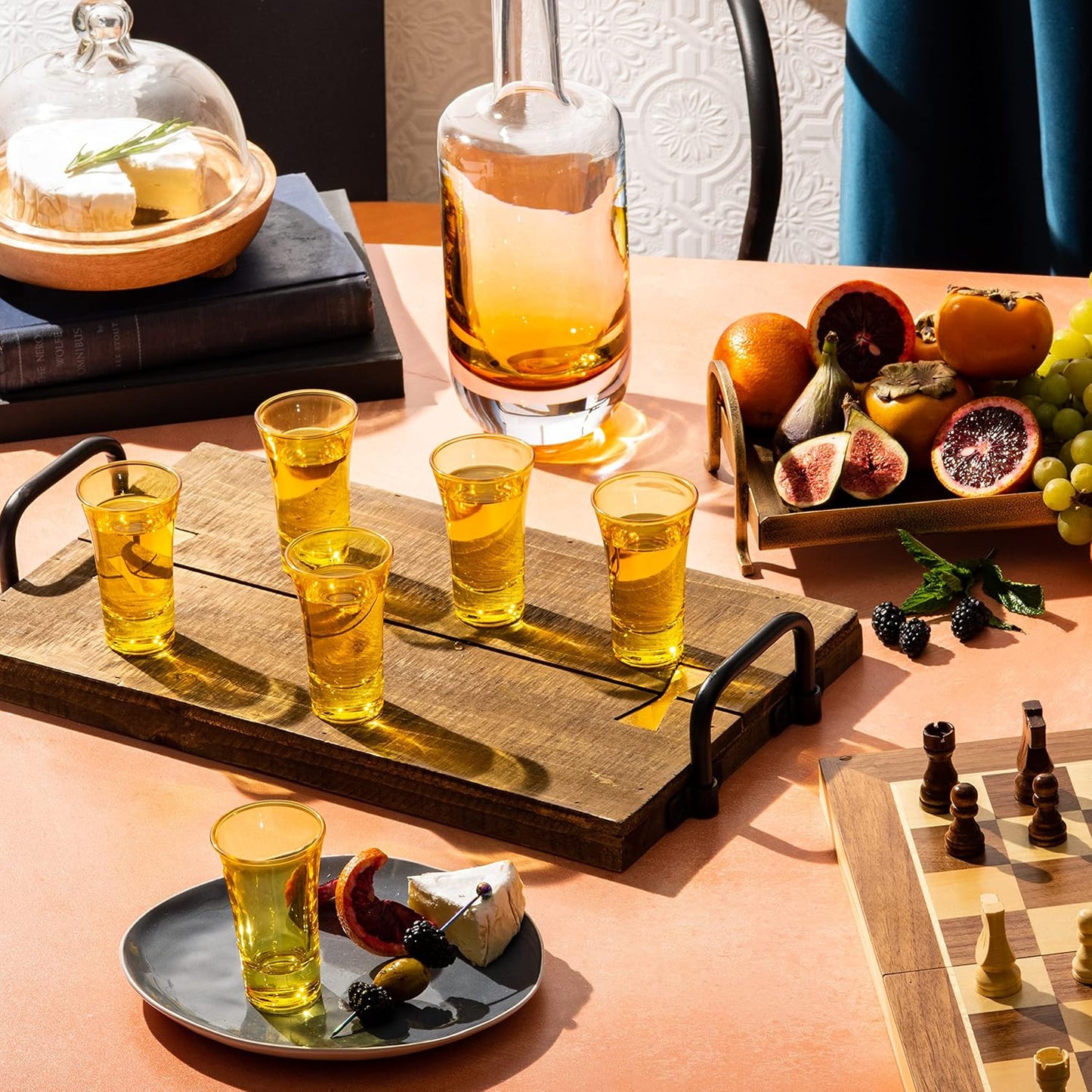 M&N HOME Yellow Shot Glass Set, 2 Oz Set of 6 Colored Shot Glasses, Whiskey Glasses, Tequila Shot Glasses, Cocktail Glasses, Shot Glasses for Vodka, Spirits & Liquors, Shot Glass Gifts (Yellow Set)