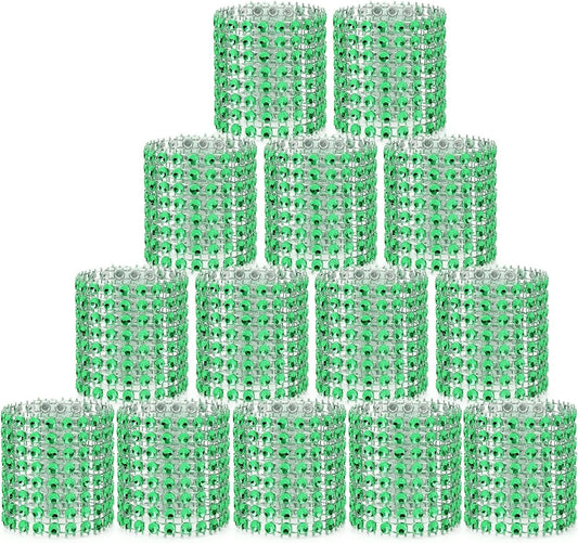 Green Napkin Rings Bulk Set of 150pcs,Wedding Rhinestone Crystal Diamond Napkin Rings Adornment for Wedding Reception, Dinner, Place Settings, Holiday Parties or DIY Decoration (150,Green)