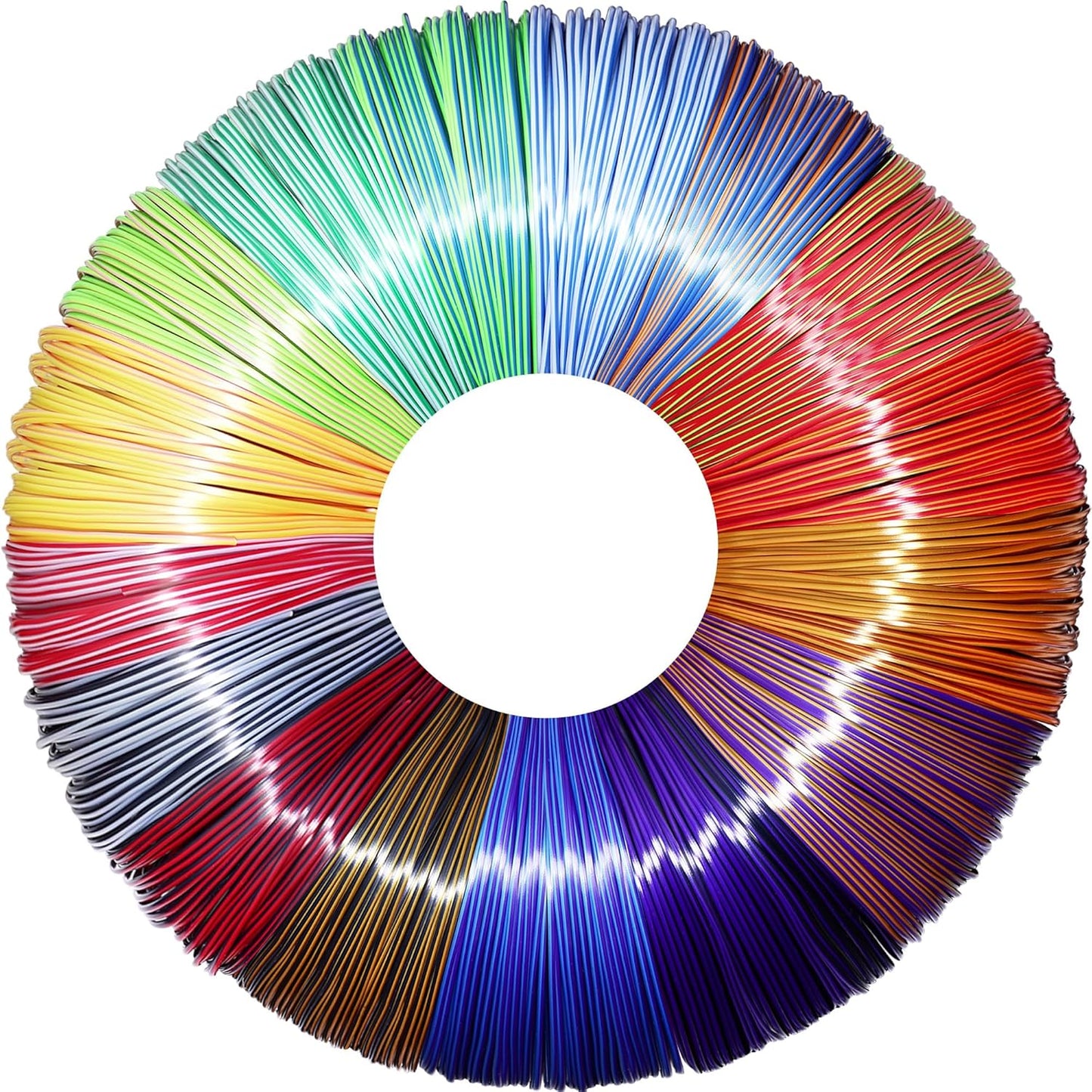 MIKA3D 2 Dual Color in 1 Silk PLA Filament Refill Sample Pack, 16 Different Dual Color Silk PLA, Each 4 Meter Length, Total 64m Silk Shiny Dual Color PLA 3D Printer 3D Pen Filament