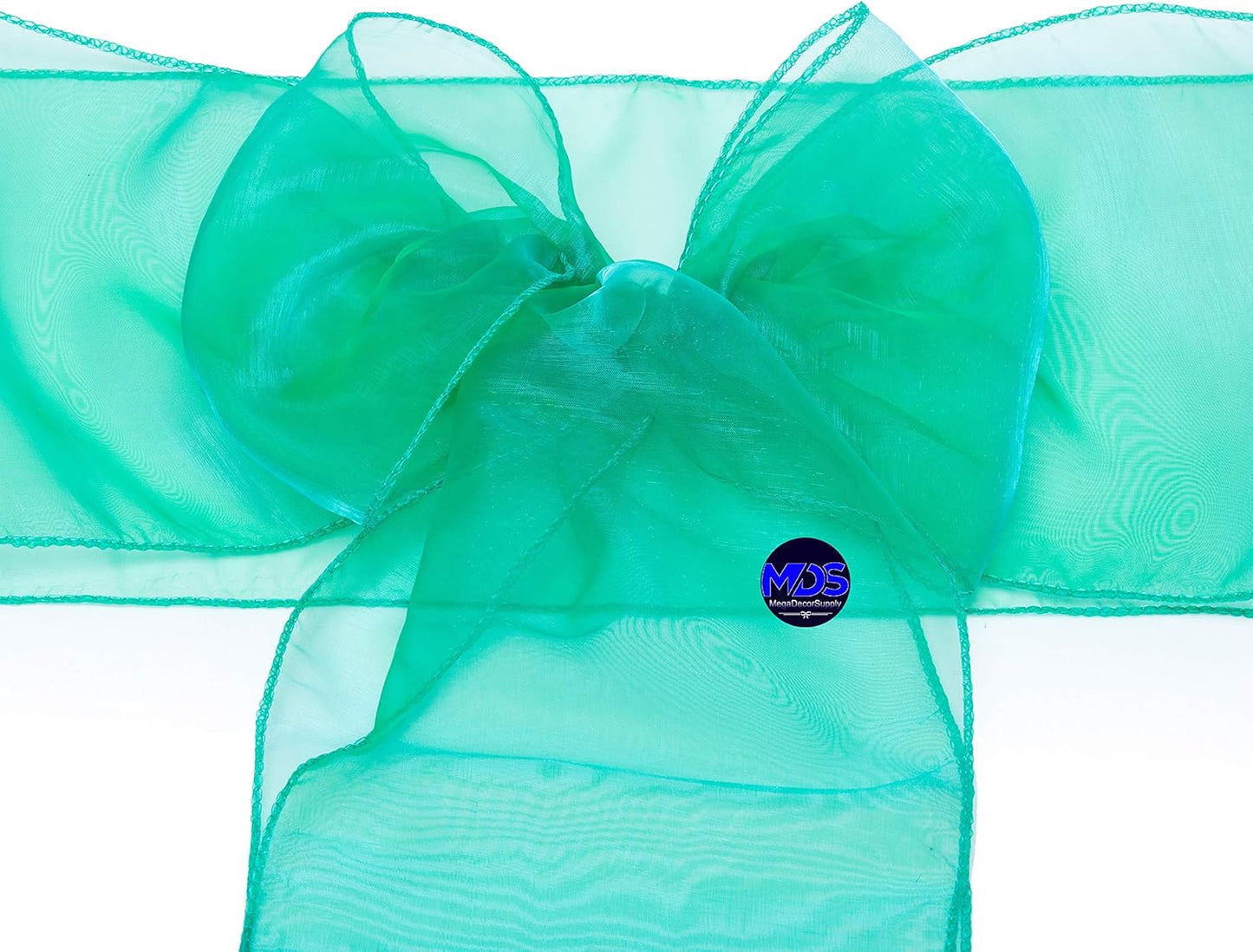 MDS Pack of 75 PCS Organza Chair Sashes Wider Dining Chair Bows Ribbon Tie Back for Wedding Party Birthday Bridal Shower Reception Event Banquet Home Chair Cover Decoration - Green