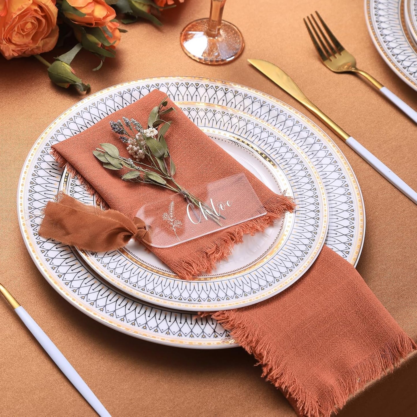 UNIQOOO 20 Pcs Clear Acrylic Place Cards, 3.9x1.6 inches DIY Blank Hanging Tags, Perfect for Wedding Table Decor, Birthday, Centerpiece, Decoration, Party, Anniversary, Event