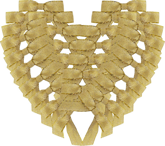 50pcs/pak 1-1/2" Mini Metallic Gold Ribbon Bows Without Twist Ties for Crafts Candy Packing Decor Christmas Halloweeen Decoration (W.Gold)
