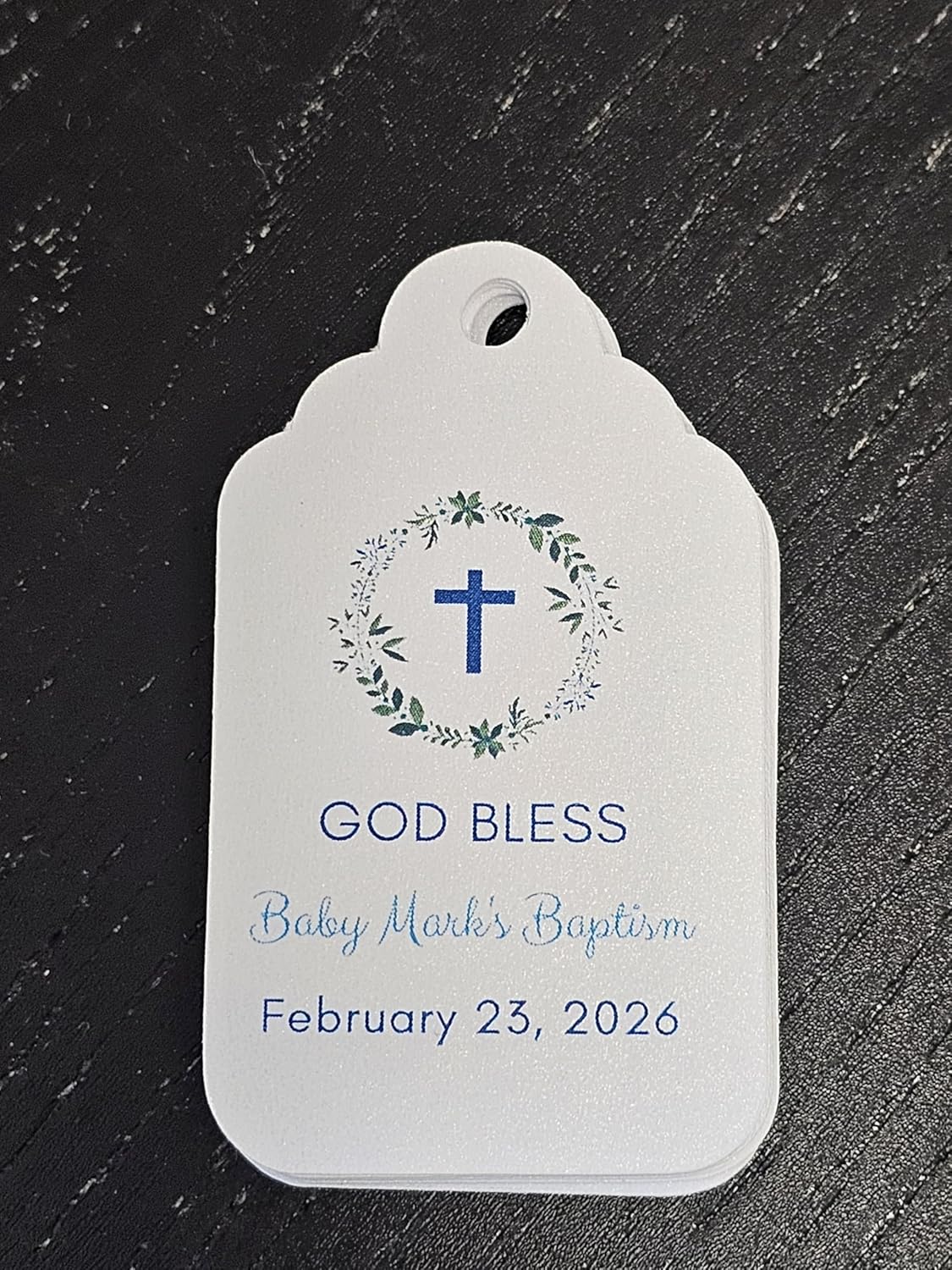 Mi Bautizo Baptism Christening Personalized Thank You Tags 20 pcs - More Colors Available (White/Blue)