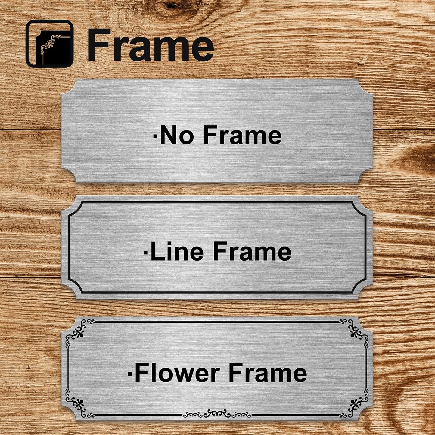 Caramel Sweet Life Personalized Name Plates, Silver Engraved Plaque, Stainless Steel Trophy Plates Engraved, Custom Name Plate with Adhesive Backing or Screws, 3" W x 1" H