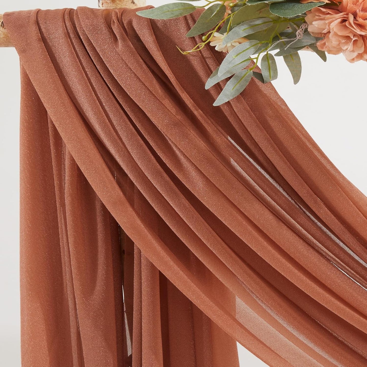 Terracotta Wedding Arch Draping Fabric 1 Panel 30'' x 20FT Terracotta Drapes Sheer Fabric Backdrop Arch Draping Fabrics for Wedding Ceremony Birthday Party Bridal Shower Decoration