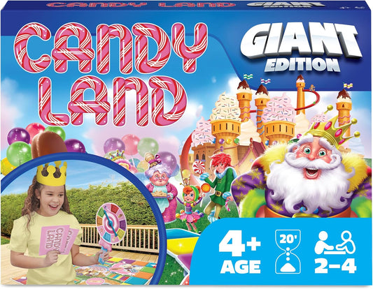 Spin Master Games, Candy Land Giant Edition, Preschool Game for Indoor & Outdoor Fun with Big Oversized Board, for Family and Kids, 2-4 Players, Ages 4 & Up