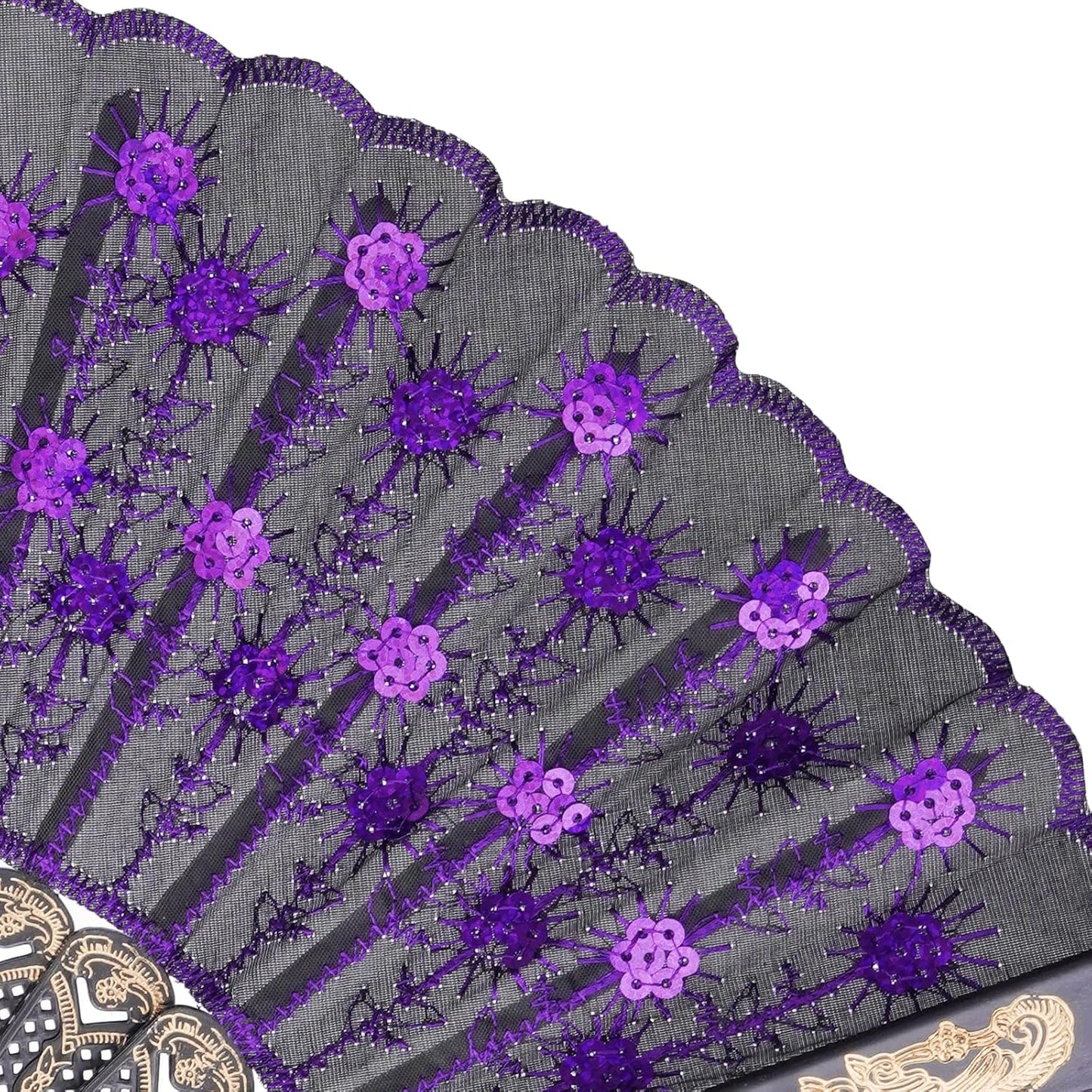 QIRMIZI 30 Pack Fabric Folding Handheld Fans, Perfect for Weddings, Parties, and Dancing,Purple