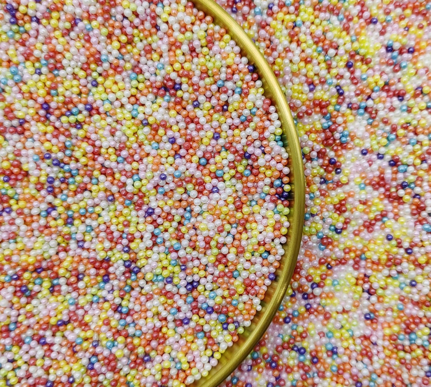 Edible Mixed Color Pearl Sugar Sprinkles Candy 2mm Mini Pearls Cake Decorations Cupcake Toppers Cookie Decorating Perfect for Wedding Party Valentine Halloween Christmas Supplies 3OZ