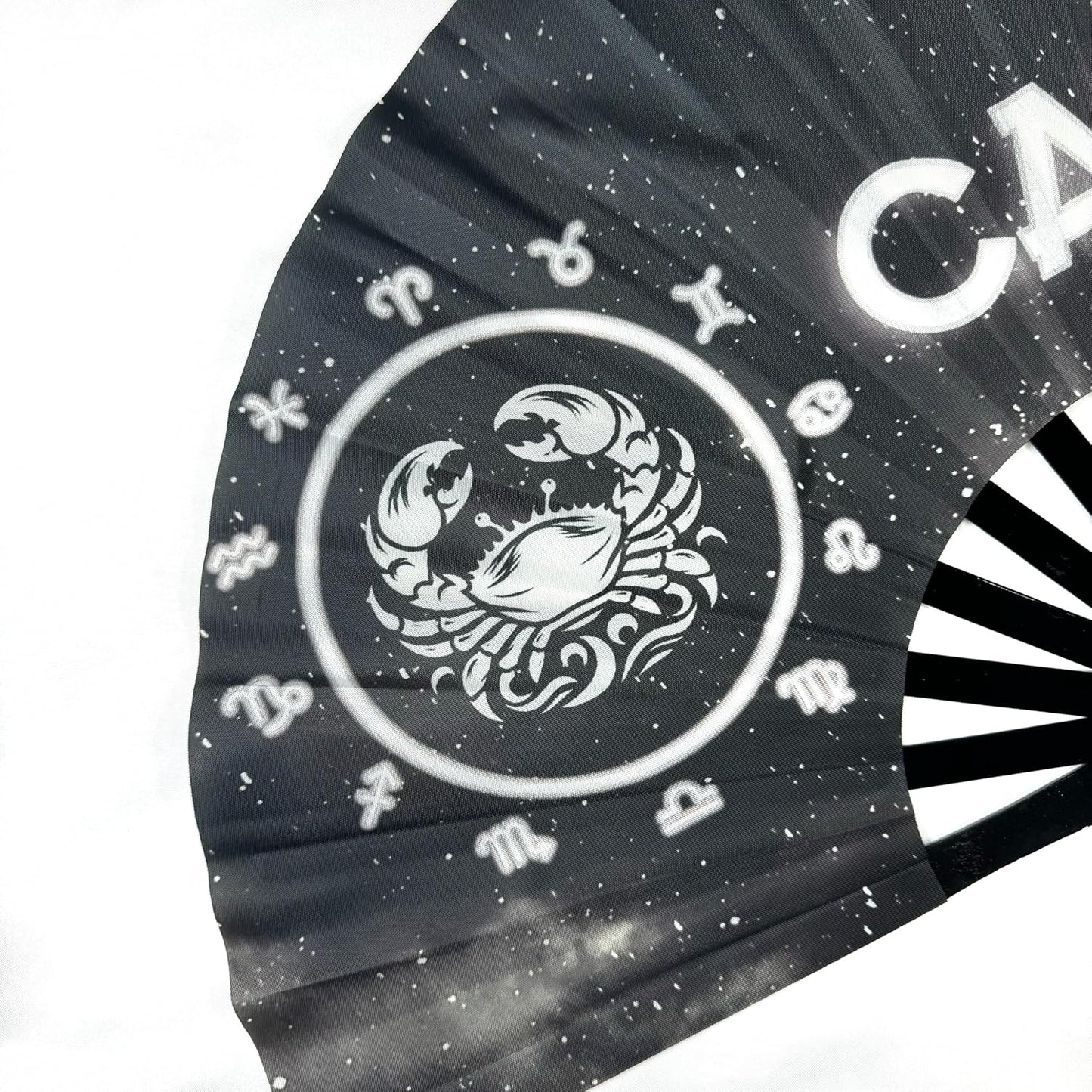DeFlare | Cosmic Zodiac Rave Fan | Zodiac Sign Hand Fan | Astrology Rave Fan | Hand Fan | Large Rave Fan | Large Clacking Fan