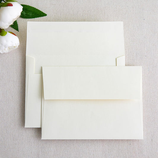 PONATIA 50 Pieces 5x7 Envelopes, A7 Envelopes Self Seal for Weddings, Invitation Cards, Photos, Postcards, Greeting Cards Mailing, Baby Shower, Graduation, Christmas Gift Cards (Ivory)