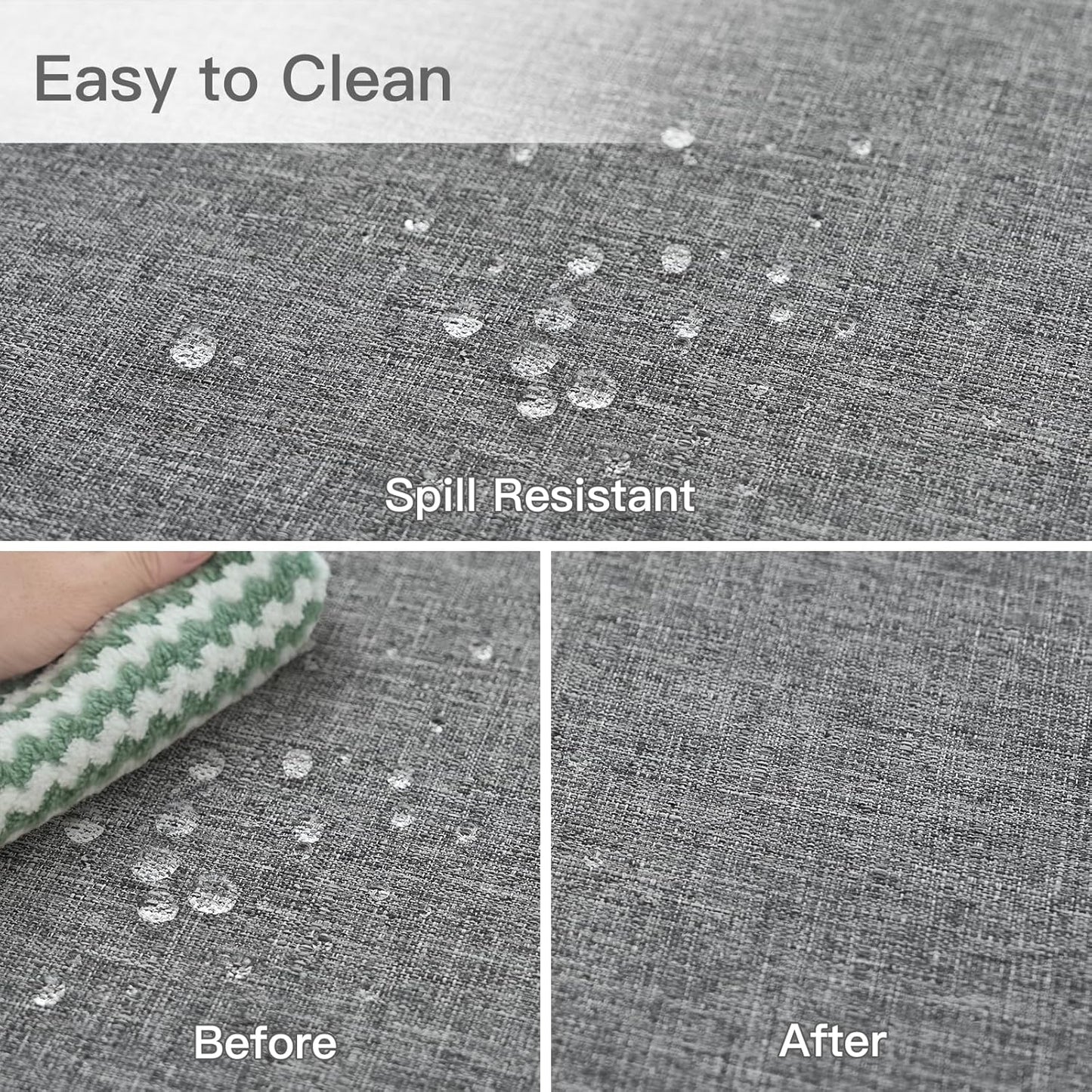 maxmill Square Linen Textured Tablecloth Waterproof Spillproof Wrinkle Free Slubby Textured Table Cloth for Dinner and Party Washable Wipeable Fabric Table Cover Decoration, 60 x 60 Inch, Dark Grey