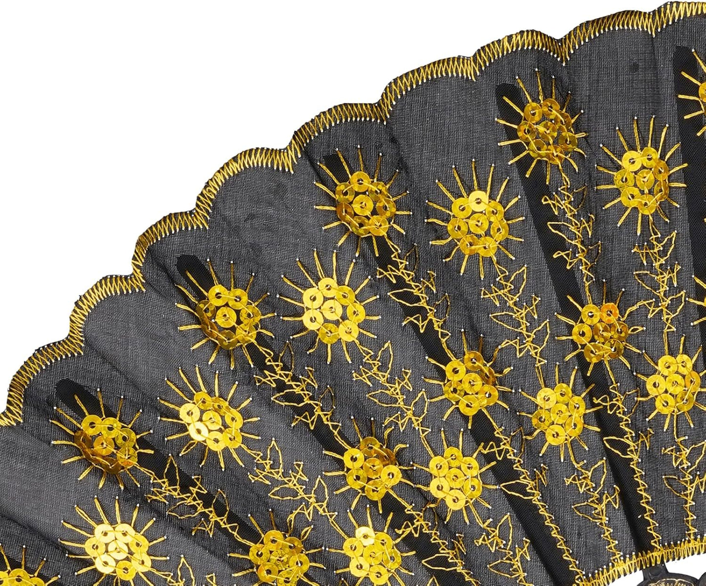 QIRMIZI 10 Pack Fabric Folding Handheld Fans, Perfect for Weddings, Parties, and Dancing,Yellow