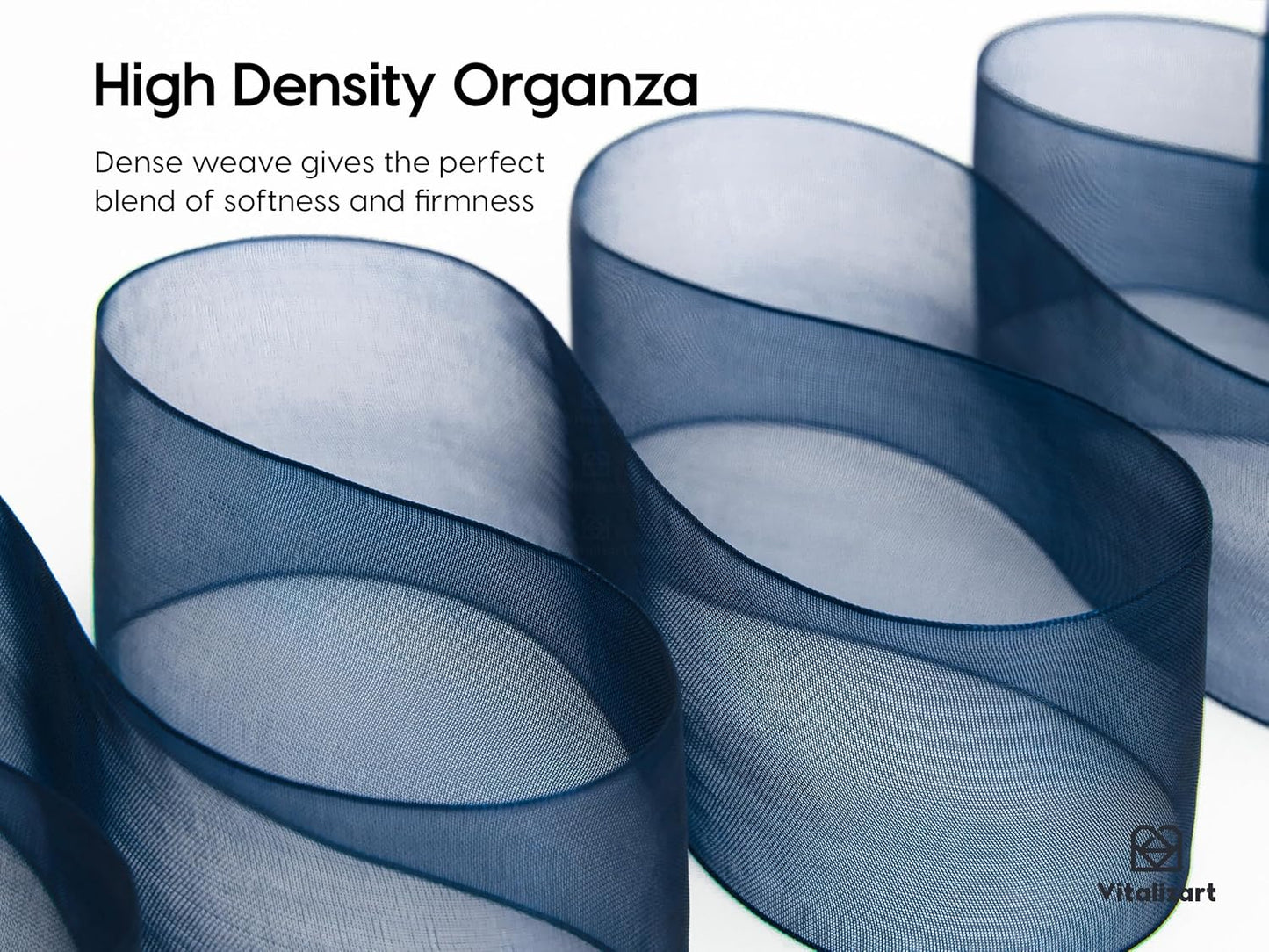 Vitalizart 1.5" x 45 Yards Organza Ribbon Pastel Color 9 Rolls x 5 Yd Sheer Ribbon for Gift Wrapping Crafts Christmas Tree Bows Wedding Invitations Wreaths Party Decor Bouquet DIY Projects