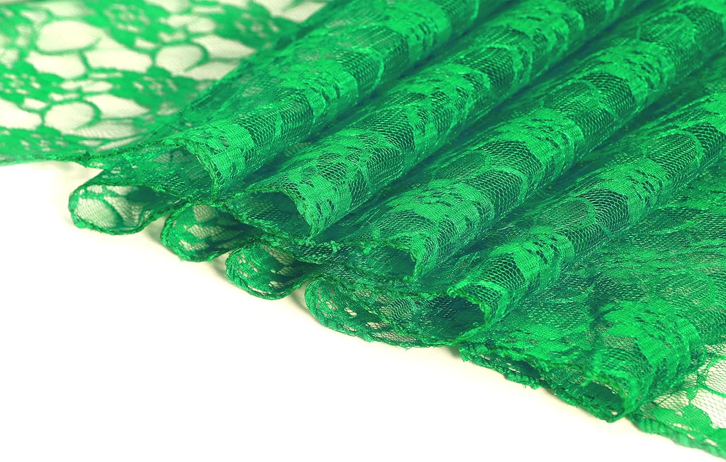 MDS Pack of 12 Wedding 12 x 108 inches Satin Table Runner for Wedding, Decorations for Birthday Parties, Banquets, Graduations, Engagements, Runners fit Rectangle, Round Table- Green