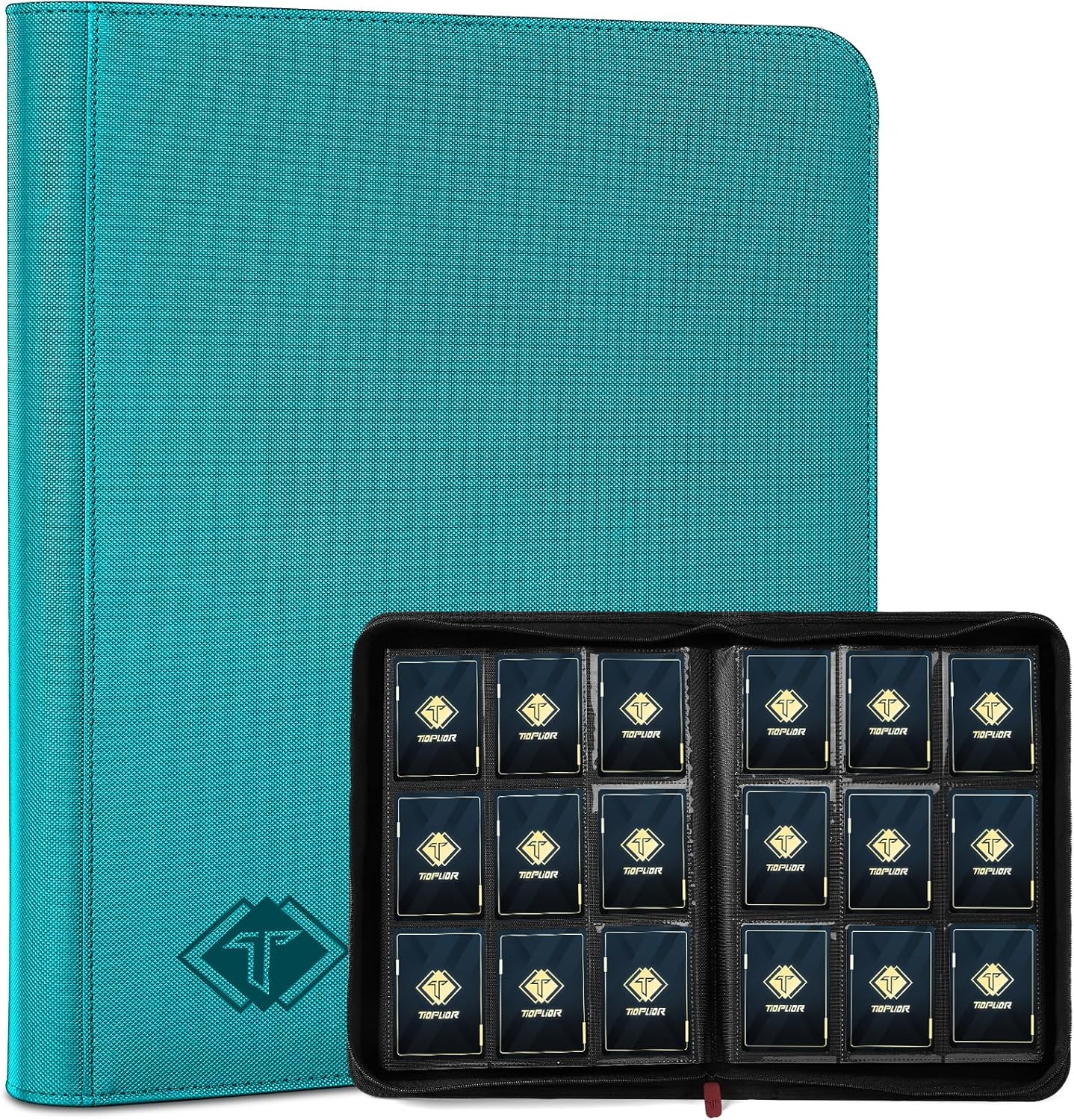 Trading Card Binder, Card Binder Album Fit for MTG Baseball Football Sports Cards, Easy to Use Card Collection Binder (Teal, 432 Pockets)