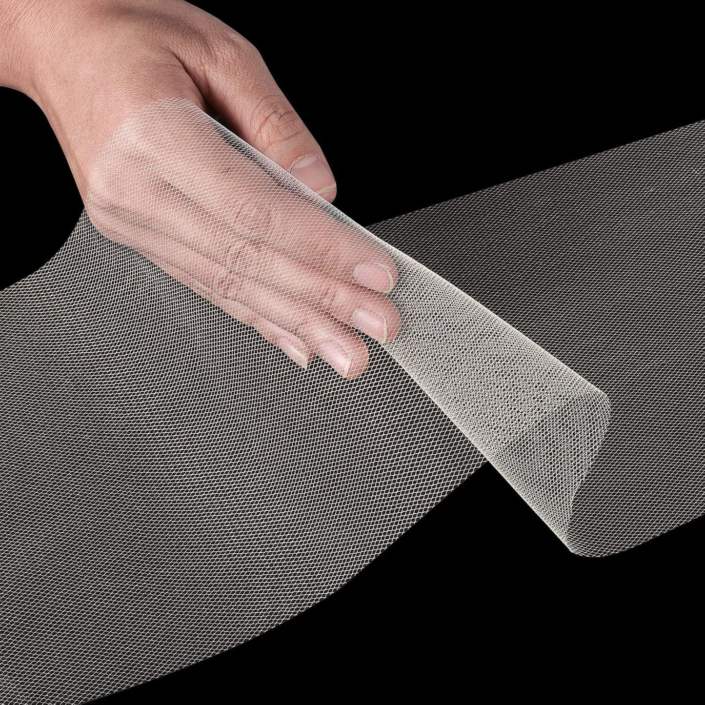 Tulle Fabric Roll, 6” by 200 Yards (600FT) Tulle Organza Fabric Spool for DIY Tutu Skirt Baby Shower Decor Wedding Backdrop Crafts Birthday Party Supplies (Ivory)