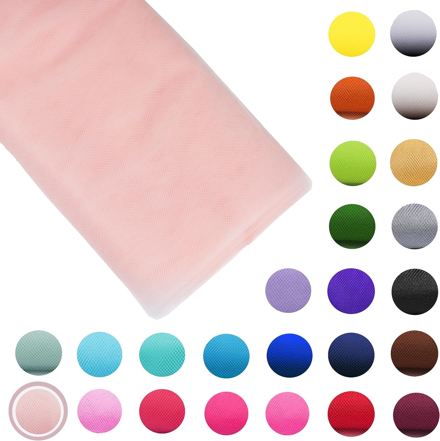 Craft And Party, Blush Fabric Tulle Roll 54 Inch by 40 Yards (120 ft) Fabric Tulle Bolt for DIY Tutu Skirt, Wedding and Decoration (Blush)