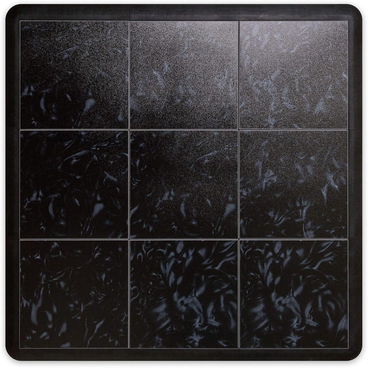 Big Floors 3X3LUXBLAKFLOOR Modular Interlocking Lightweight Plastic Dance Floor Kit (3' x 3'), Luxury Black, 21 Piece