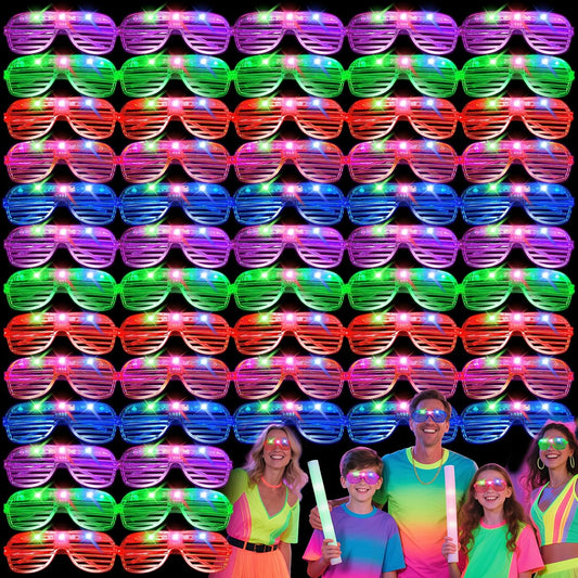108 PCs LED Glasses,Light Up Glasses,Glow Glasses Glow In The Dark Party Supplies Suitable For Kids/Adults, 3 Light up Modes, 5 Neon Colors Rave Party,Wedding, Birthday, Concert, New Year, Carnival
