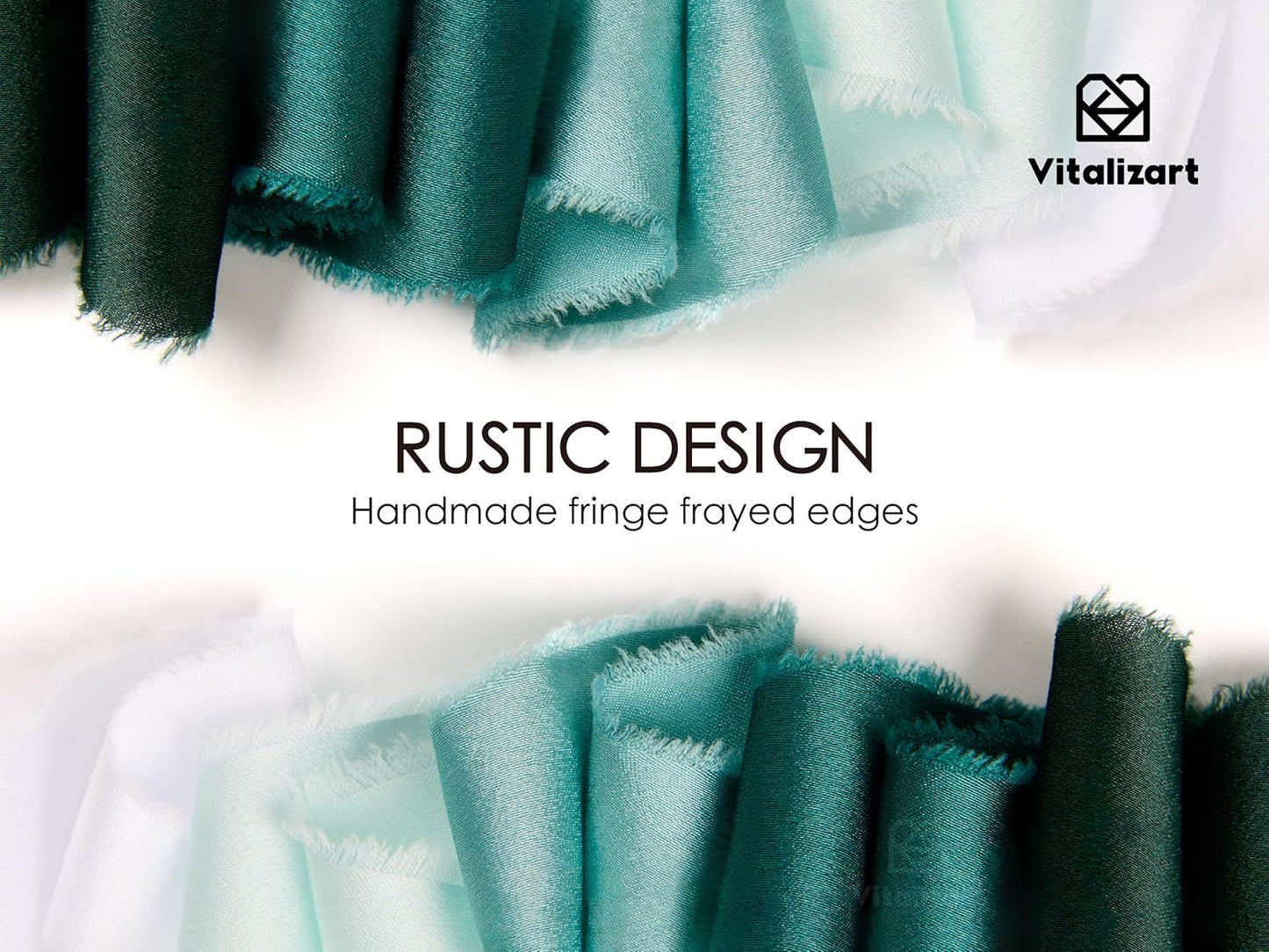 Vitalizart Silk Like Satin Ribbon 1 inch x 25 Yard Green & Sage Handmade Frayed Ribbons for Gift Wrapping Baby Shower Wedding Bridal Bouquets Holiday Decor