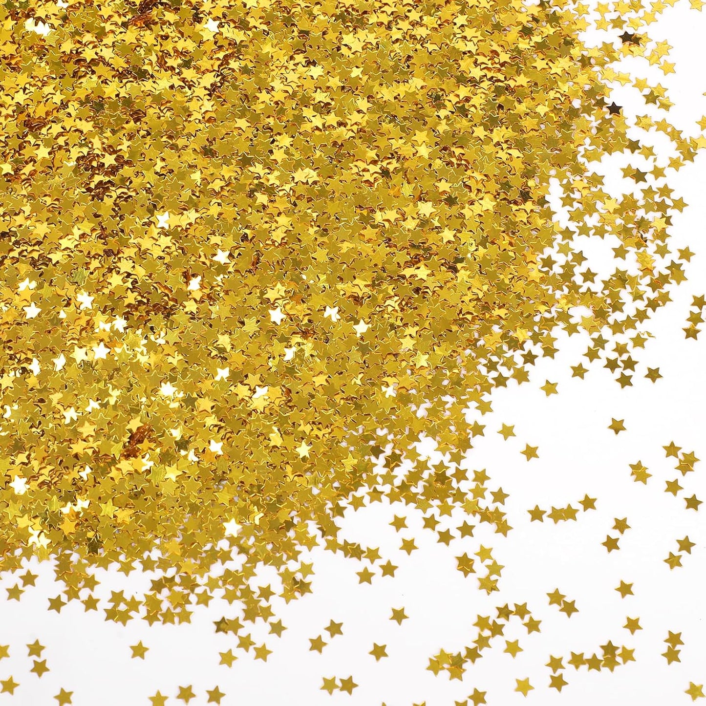 STEFORD 150g Gold Star Confetti, 6mm Glitter Stars Shiny Gold Table Confetti Metallic Sequin Sprinkle Stars for Baby Shower Wedding Christmas Valentine Party Decorations