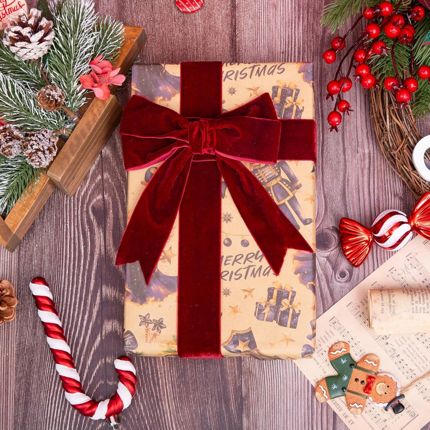 Velvet Ribbon, 1 1/2-Inch by 25-Yard Spool (Burgundy)