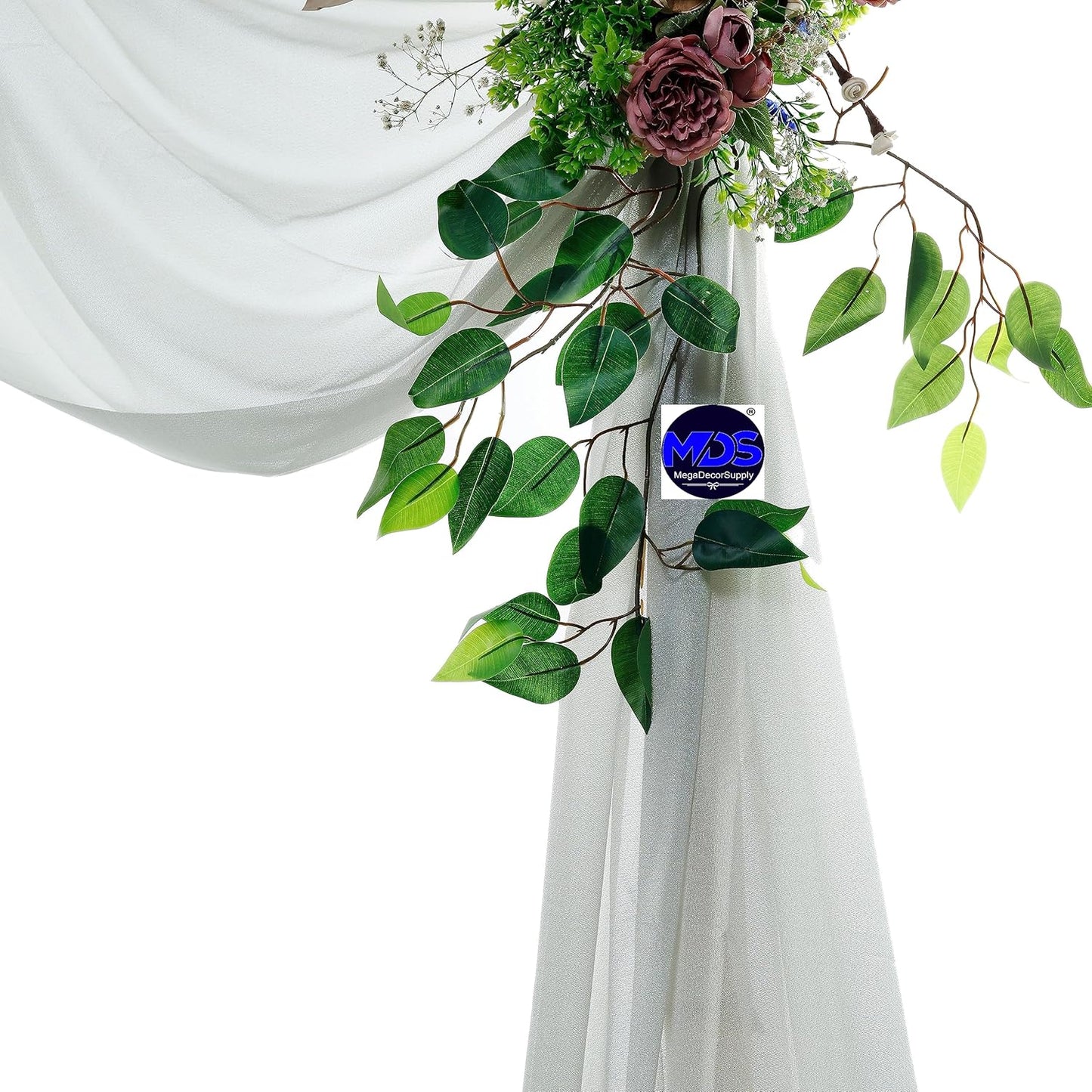 MDS Halloween Chiffon Draping Fabric - 1 Panel, 30" Wide x 40ft Long - Sheer Spooky Arbor & Canopy Drapery for Haunted House Backdrops, Party Ceilings, DIY Costumes & Themed Events - Gray