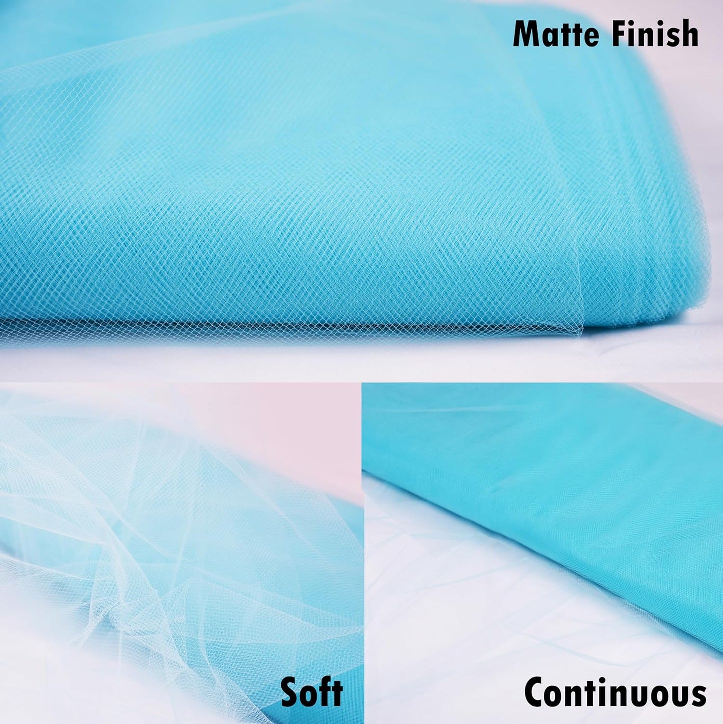 Craft And Party, Fabric Tulle 54" by 40 Yards (120 ft) Light Blue Fabric Tulle Bolt for DIY Tutu Skirt, Wedding and Decoration (Light Blue)