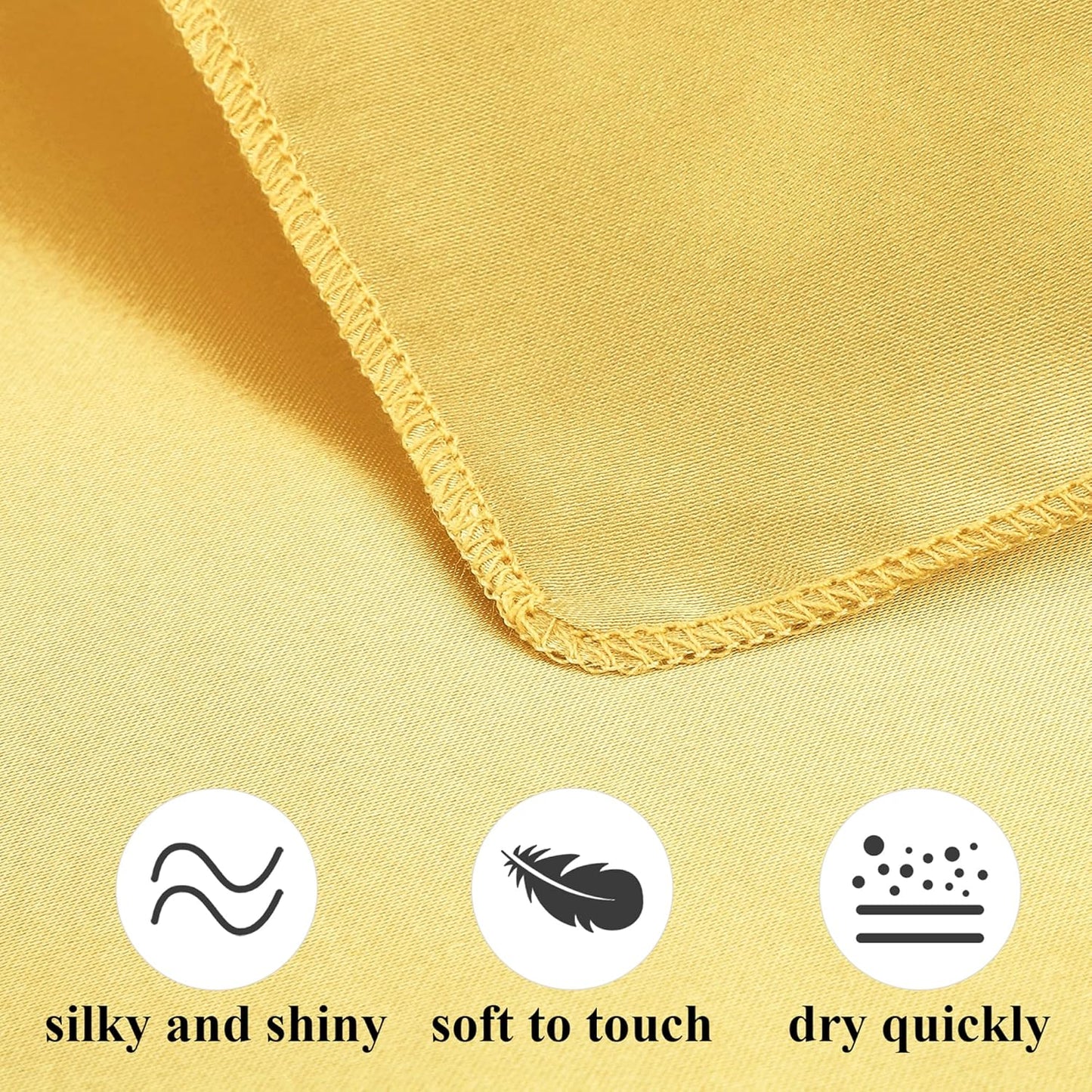 Aneco 12 Pieces Satin Napkin Square 20 x 20 Inches Dinner Napkins Weddings Party Napkin Soft Table Napkins for Romantic Weddings Party Dinner Decoration (Gold)