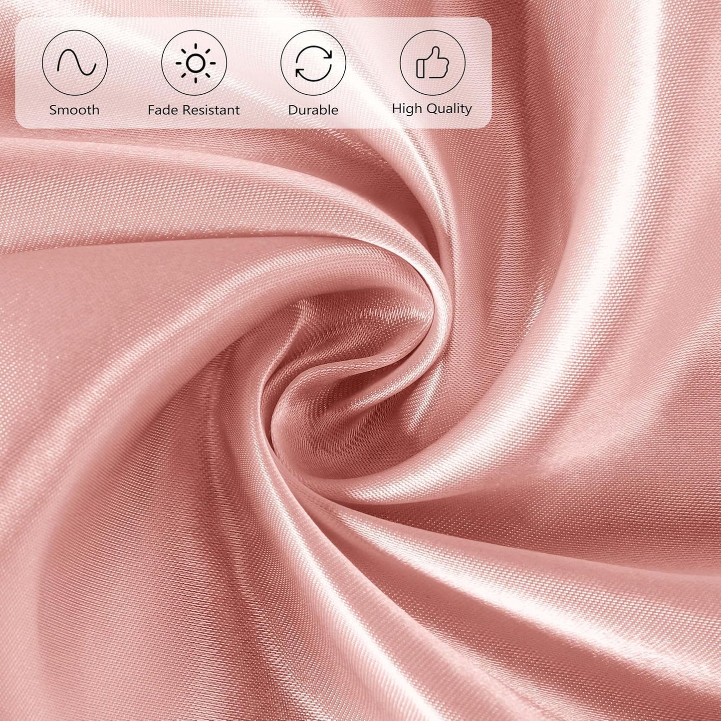 Ruisita 120 Inches Round Satin Tablecloths Rose Gold Overlay Round Satin Table Cover Bright Silk Tablecloth Smooth Fabric Tablecloth for Wedding Banquet Table Decoration