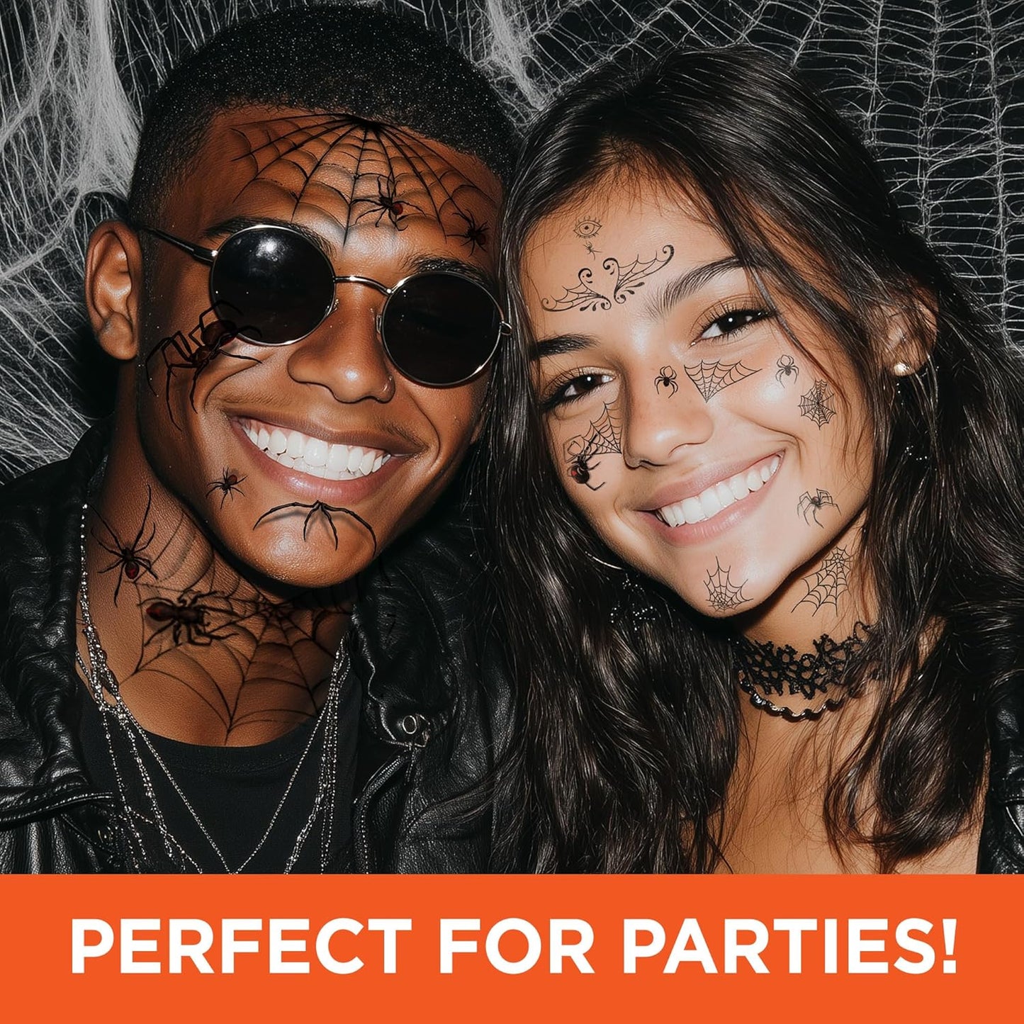 Assorted Spider Temporary Tattoos Variety Pack – Creepy Crawly Halloween Tattoos for Kids, 50+ Spooky Designs, Party Favors, Trick-or-Treat Handouts & Classroom Prizes