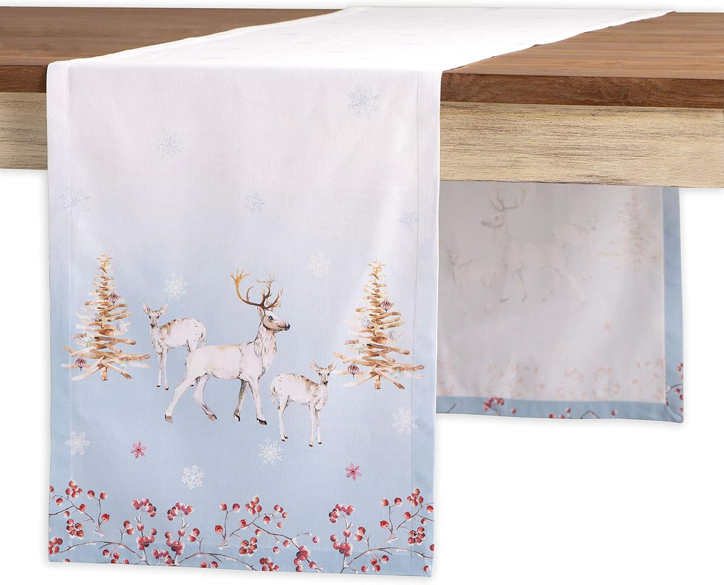 Maison d' Hermine Table Runner 100% Cotton Single Layer Table Runners 60 inches Long Decorative for Home Kitchen Dining Party Baby Shower Wedding Bridal Shower (Fairytale Forest, 14.50" x 60")